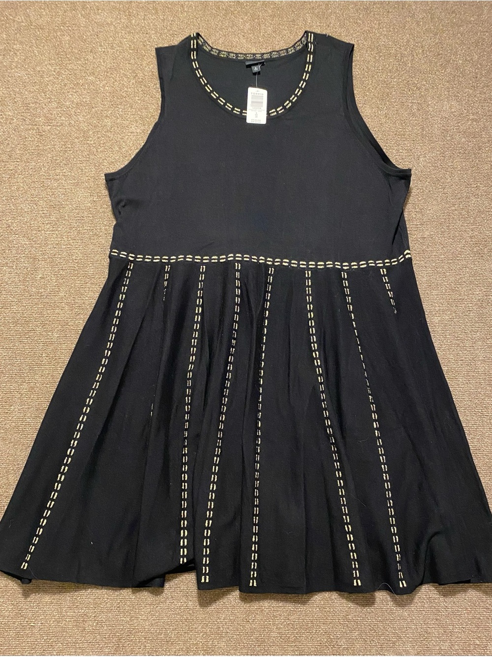 Torrid NWT Size 5 Sweater Skater Dress with Cream Contrast Stitching